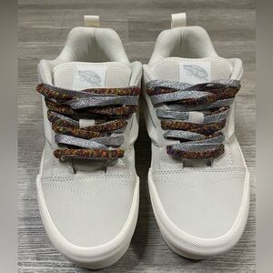 Vans Knu Stack chunky platform Sneakers White with Colorful Laces size 9.5